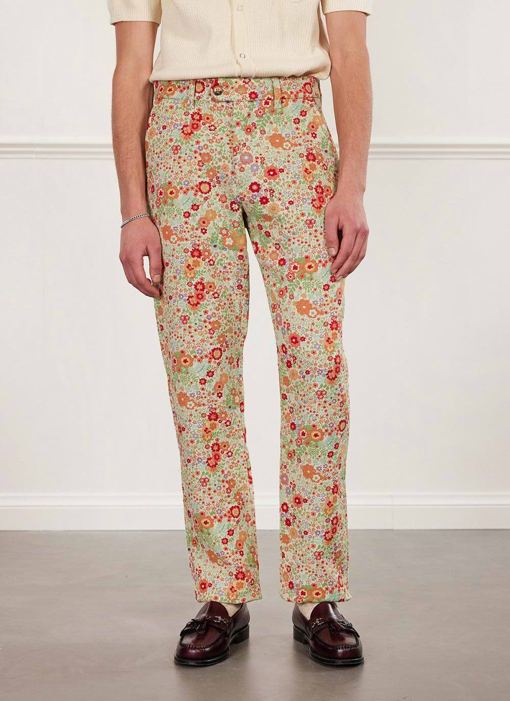 Mens floral dress pants store