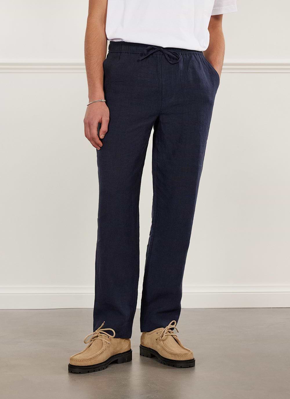 Next navy linen trousers hot sale