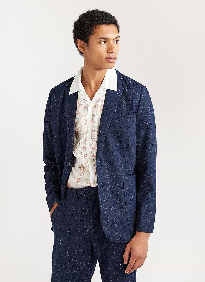 Men's Wool Zip Overshirt | Galaxy | Navy Blue Men's Wool Zip Overshirt | Galaxy | Navy Blue