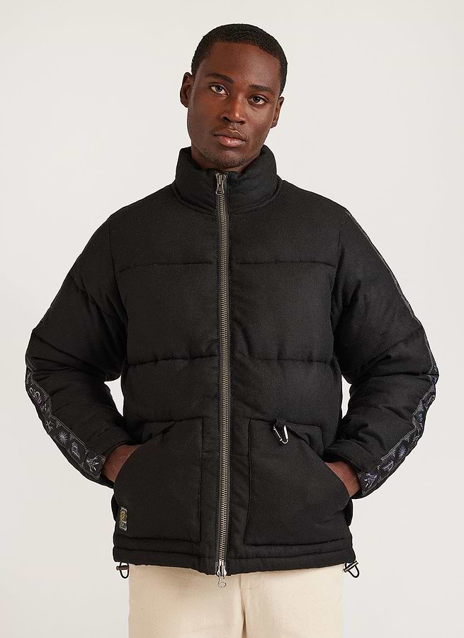 Black wool duster coat deals