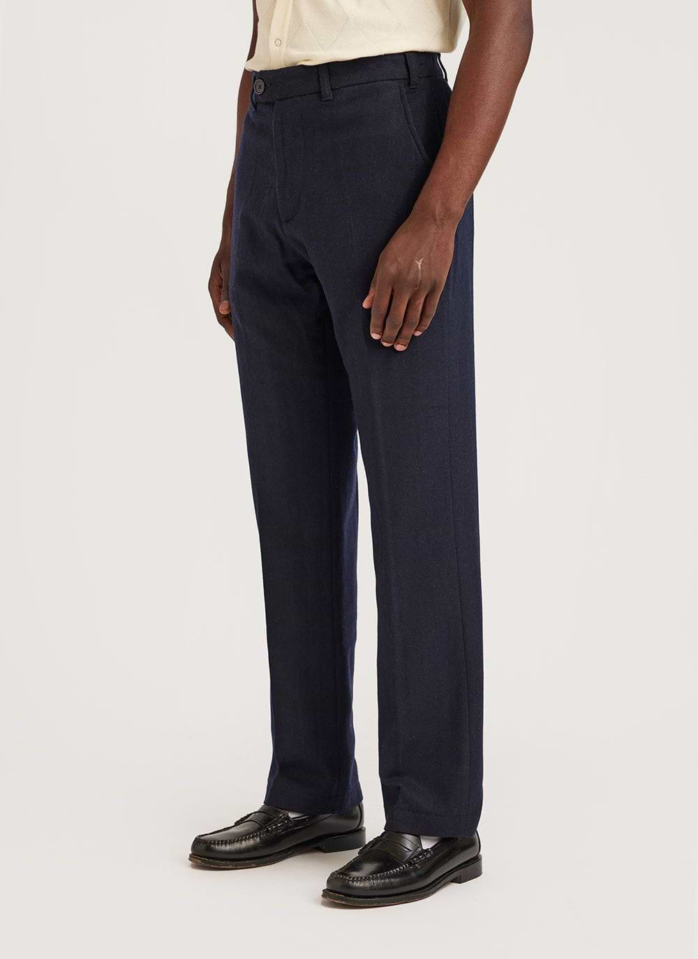 Mens wide leg wool trousers 2025