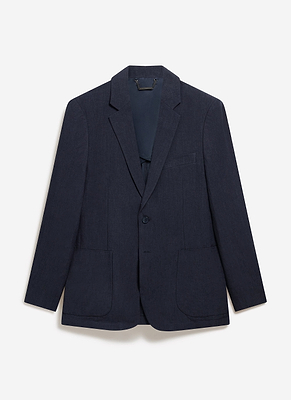 Tailored Linen Blazer | Navy