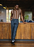 Knitted Cotton Stripe Short Sleeve Shirt | Rust