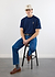 Stout Oversized T Shirt | Embroidered Organic Cotton | Navy