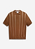 Casa Martini Knitted Polo | Micro Cable Cotton | Brown