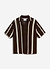Conti Knitted Stripe Shirt | Cotton | Brown with Ecru
