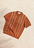 Casa Martini Knitted Polo | Micro Cable Cotton | Brown