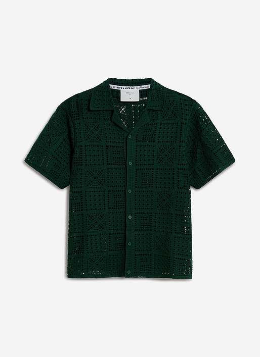 Crochet Groundsman Shirt | Cotton | Forest