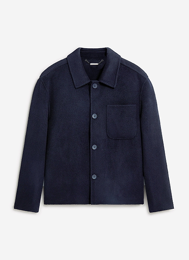 Heavy Wool Overshirt | Navy