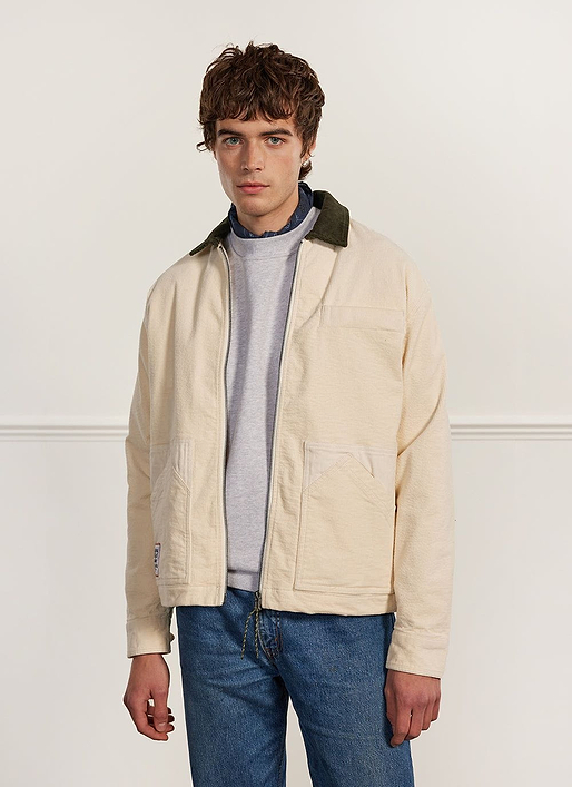Casual Color Block Contrast Turn-back Collar Outerwear