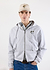 Olive Zip Through Hoodie | Embroidered Organic Cotton | Athletic Grey