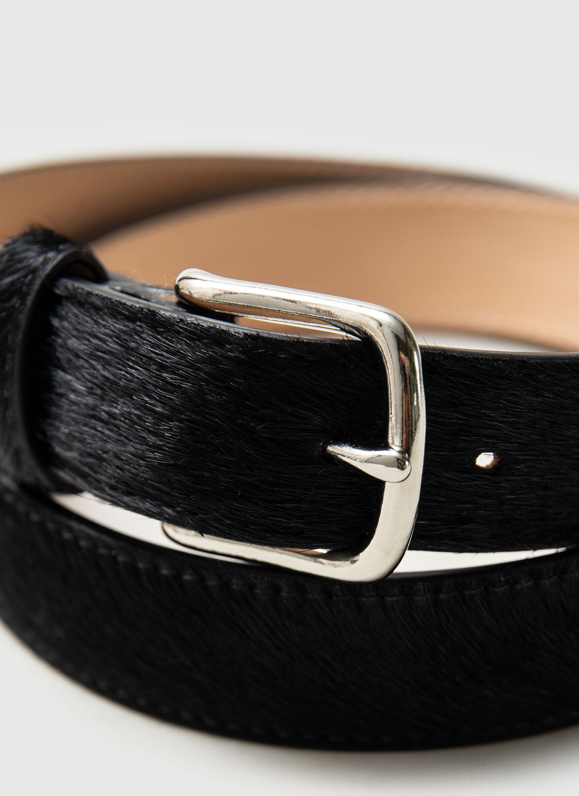 小物 paradoxe paris BLACK PONY HAIR BELT Pony Hair Standard Belt | Made in England | Black