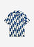 Market Diamond Cuban Shirt | Cotton | Ecru with Navy