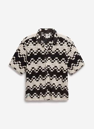 Naples Crochet Cuban Shirt | Cotton | Ecru