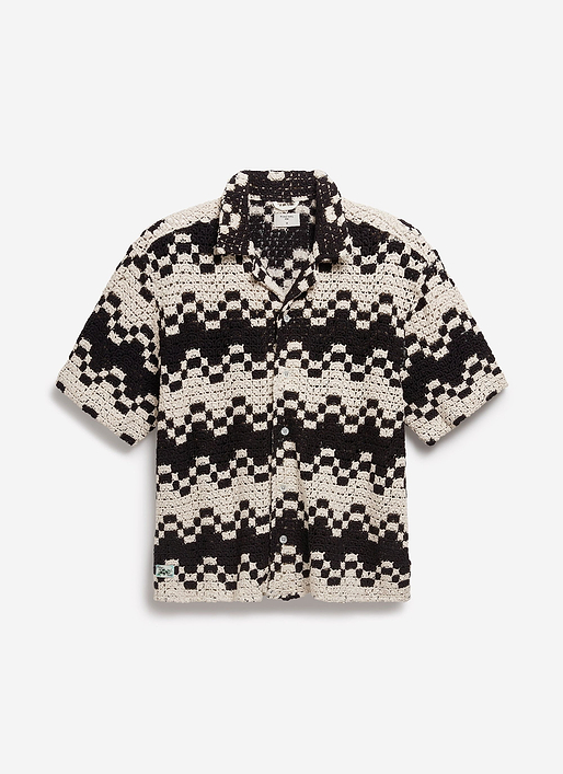 Naples Crochet Cuban Shirt | Cotton | Ecru