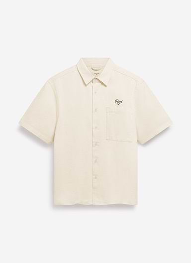 Olive Embroidered Cropped Shirt | White