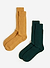 Socks 2 Pack | Cashmere | Mustard & Green