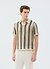 Sarti Knitted Polo Shirt | Cotton | Ecru with Forest