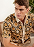 Crochet Short Sleeve Shirt | Tan and Black