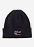Ribbed Embroidered Beanie | Navy