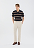 Tessaro Knitted Stripe Polo | Cotton | Black