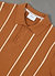 Casa Martini Knitted Polo | Micro Cable Cotton | Brown