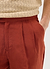 Pleated Tailored Trousers | Linen | Rust
