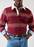 Editor Striped Rugby Polo | Cotton | Burgundy