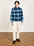 Check Blanket Overshirt | Wool | Navy