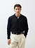 Appendix Long Sleeve Knitted Shirt | Cotton | Black with Brown