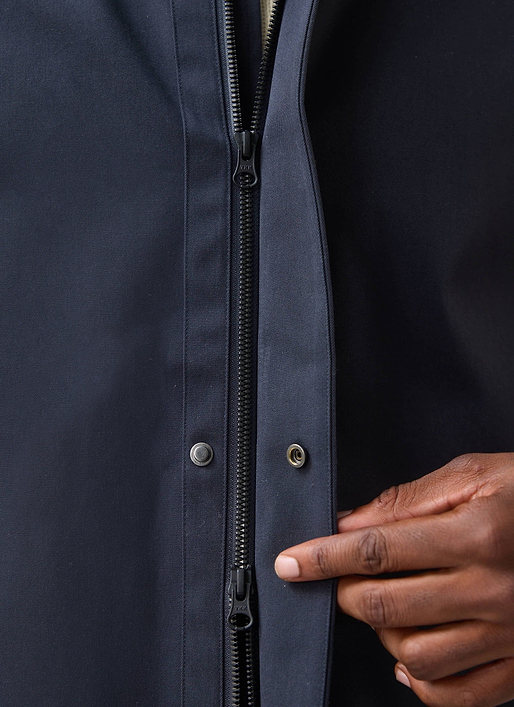 Men's Navy Greyson Long Trench Coat | Waterproof | Midnight with Olive