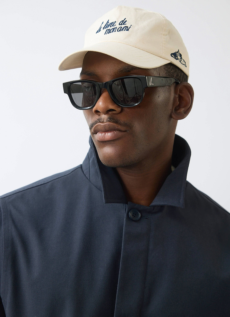 Men's Navy Greyson Long Trench Coat | Waterproof | Midnight with Olive