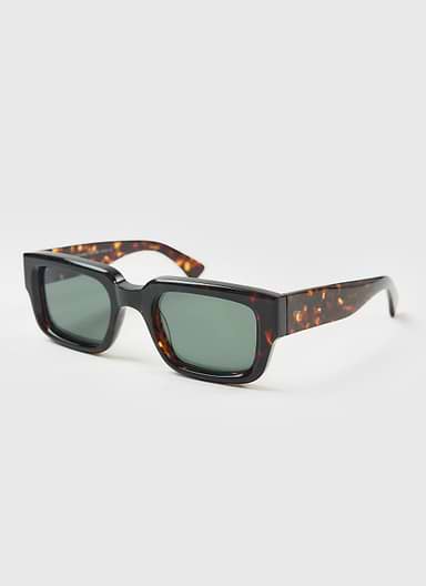 P002-E20 Demi Brown Tortoise Sunglasses | Bottle Green Lenses