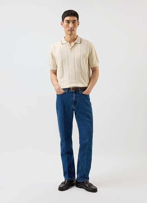 Wool Knitted Polo | Percival x Warren | Ecru