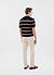 Tessaro Knitted Stripe Polo | Cotton | Black