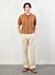 Casa Martini Knitted Polo | Micro Cable Cotton | Brown