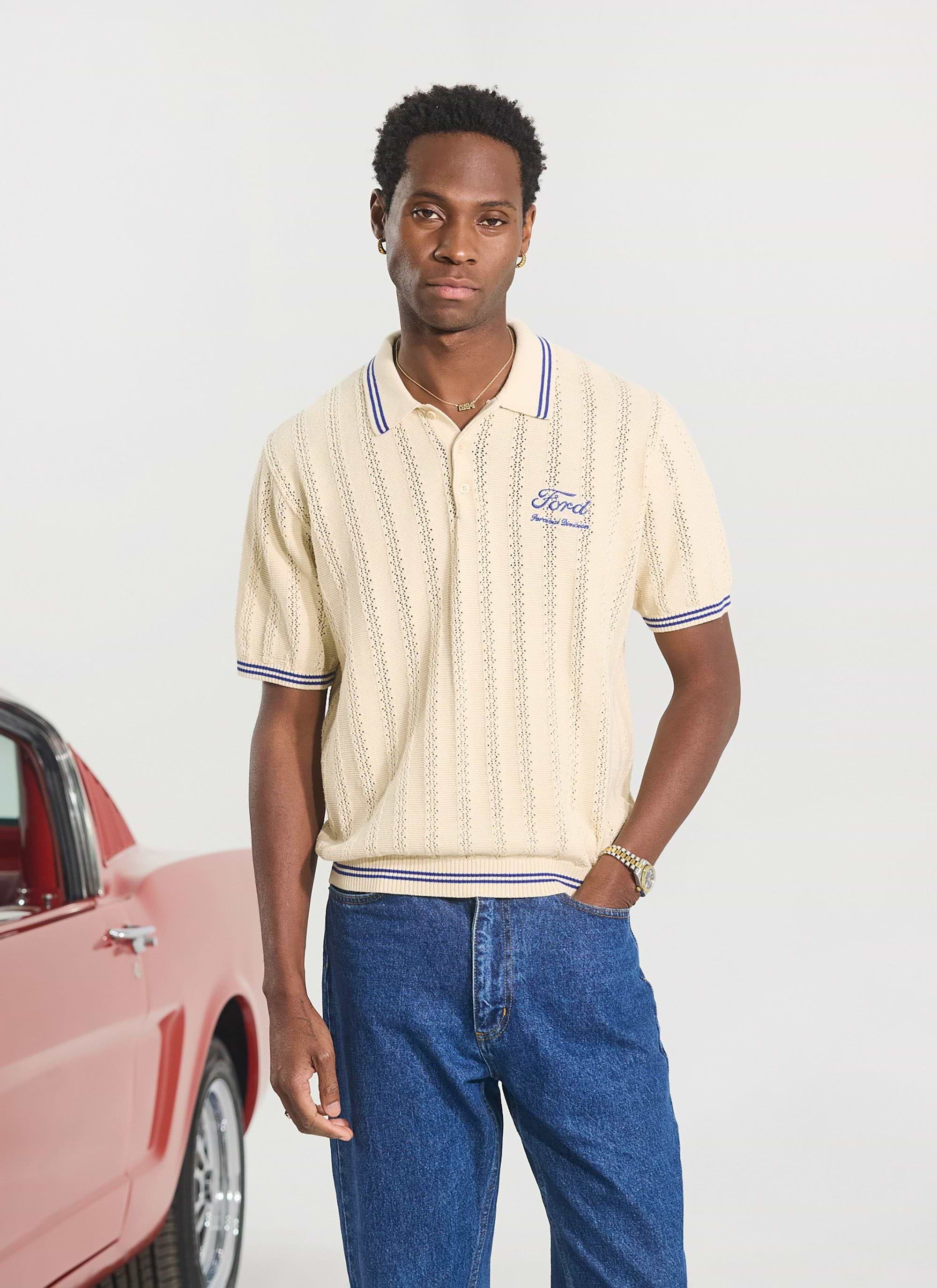 Men's Knitted Polo | Dealership | Percival x Ford | Cream Men's Knitted Polo | Dealership | Percival x Ford | Cream