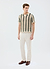 Sarti Knitted Polo Shirt | Cotton | Ecru with Forest