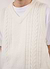 Cable Knit V-Neck Vest | Ecru