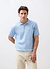 Verso Short Sleeve Knitted Shirt | Cotton | Heather Blue