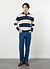 Striped Polo | Cotton | Navy