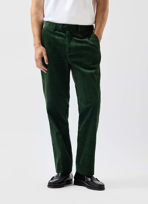 Tailored Chunky Cord Trousers | Forest