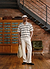 Crochet Groundsman Cuban Shirt | Ecru with Black