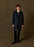 Men's Navy Greyson Long Trench Coat | Waterproof | Midnight with Olive