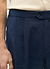 Pleated Tailored Trousers | Linen | Navy
