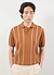 Casa Martini Knitted Polo | Micro Cable Cotton | Brown