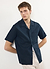 Short Sleeve Cuban Shirt | Linen | Navy