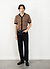 Fargo Knitted Shirt | Cotton | Tan with Black