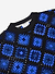 Verso Crochet Knitted Crew Neck Jumper | Organic Cotton | Indigo