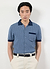 Casa Piccante Shirt | Knitted Cotton | Blue Jacquard